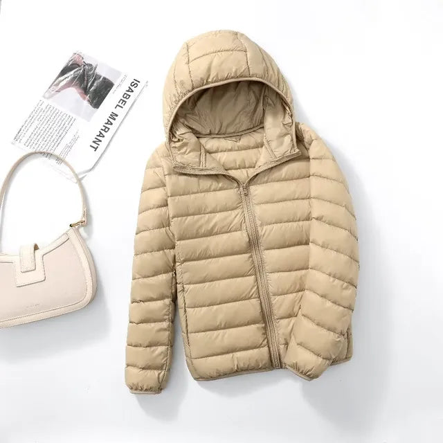 Wasserdichte Daunenjacke für Damen - Kapuze & Wetterfestes Design