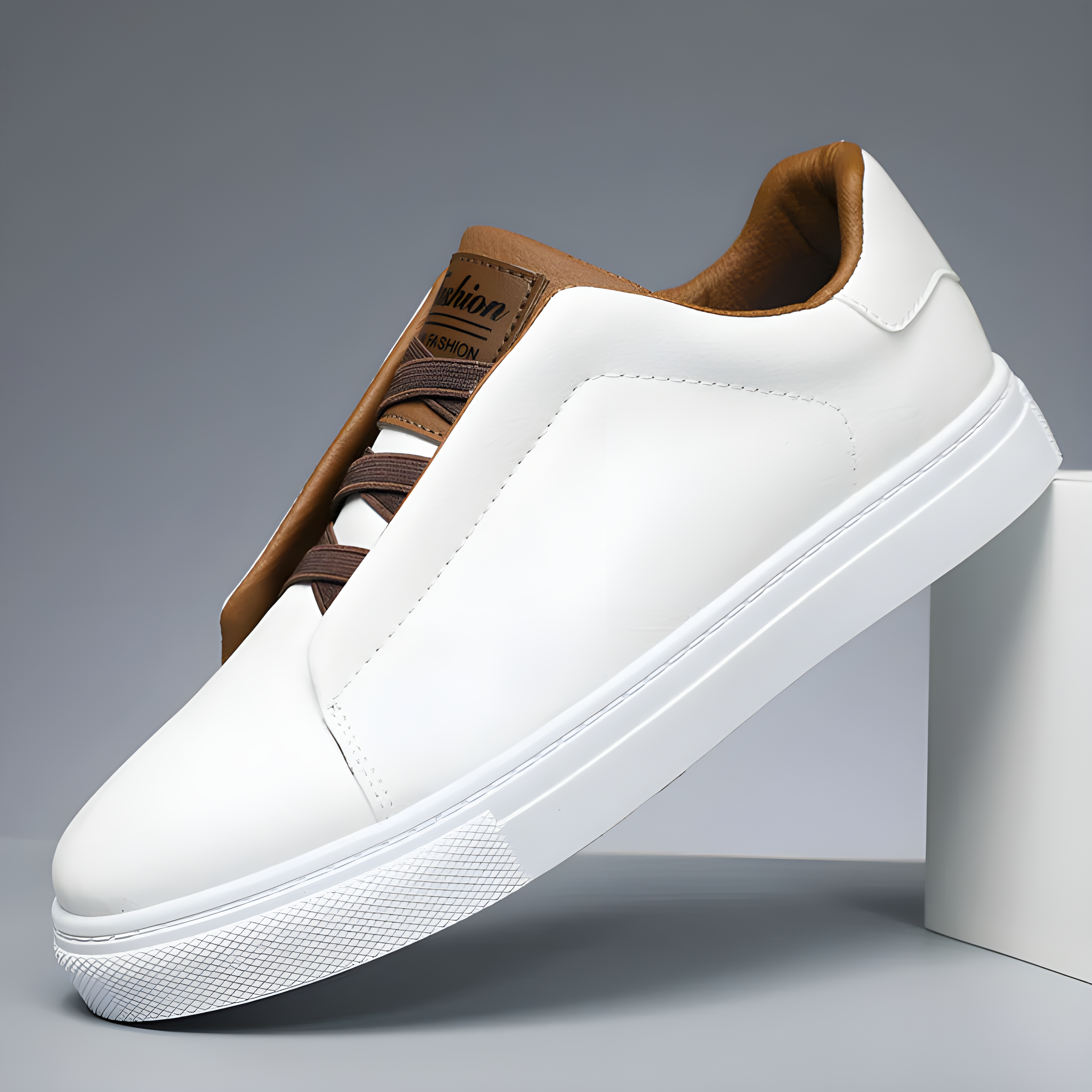 Herren Halbschuh-Sneakers - Minimalistisches Design mit Kontrastbesatz