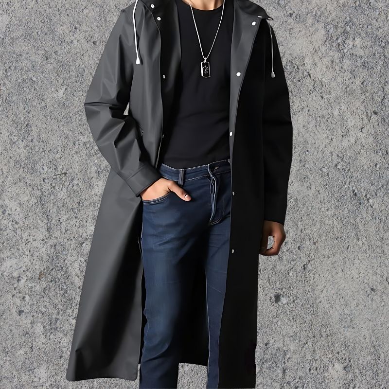Herren-Jacke schwarz wasserdicht - Kapuzenjacke