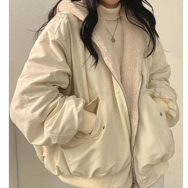 Wendbare Winterjacke für Damen – Oversized-Passform