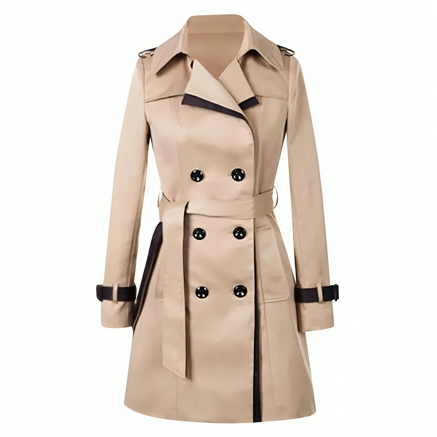 Damen Eleganter Trenchcoat - Kontrastierendes Zierleisten-Detail