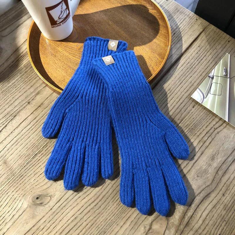 Herren Gerippte Strick-Winterhandschuhe - Touchscreen-kompatibel
