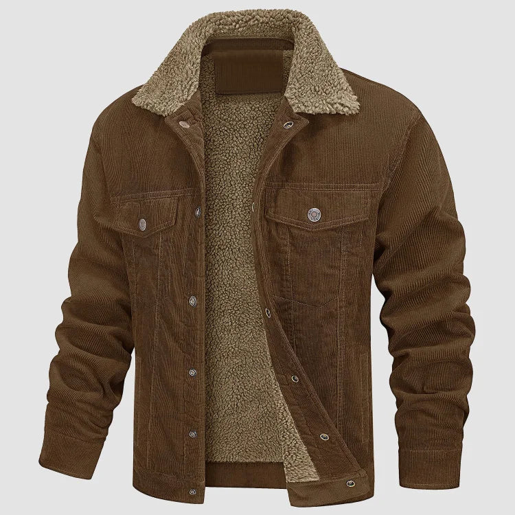 Herren Cord-Winterjacke - Warme Gefütterte Oberbekleidung