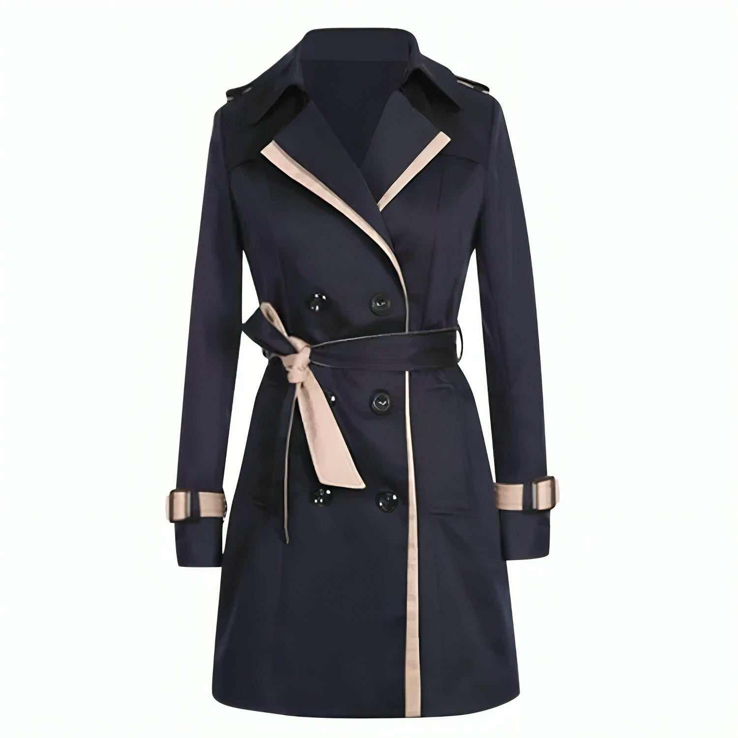 Damen Eleganter Trenchcoat - Kontrastierendes Zierleisten-Detail