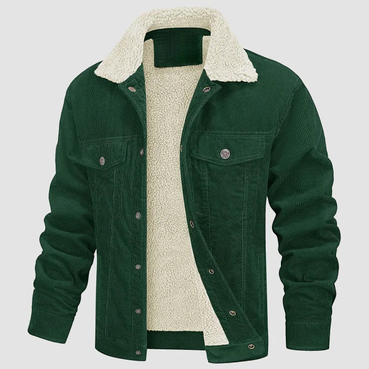Herren Cord-Winterjacke - Warme Gefütterte Oberbekleidung