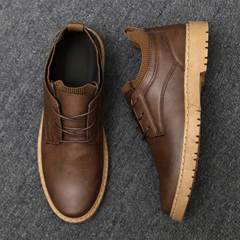 Herren Braune Derby Schuhe - Schnürung & Rutschfeste Sohle