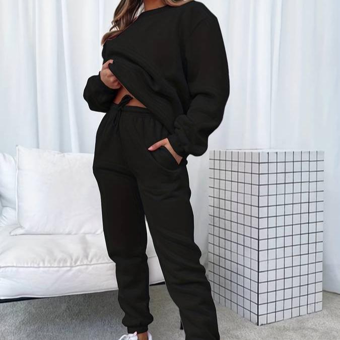Damen Bequemer Trainingsanzug-Set - Entspannter Homewear-Stil