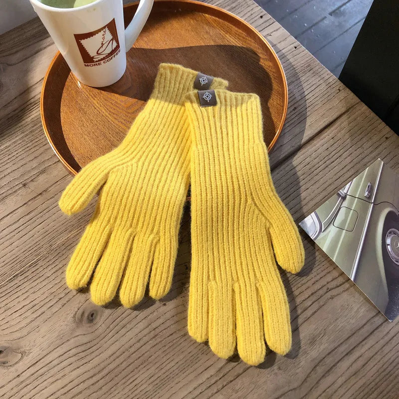 Herren Gerippte Strick-Winterhandschuhe - Touchscreen-kompatibel