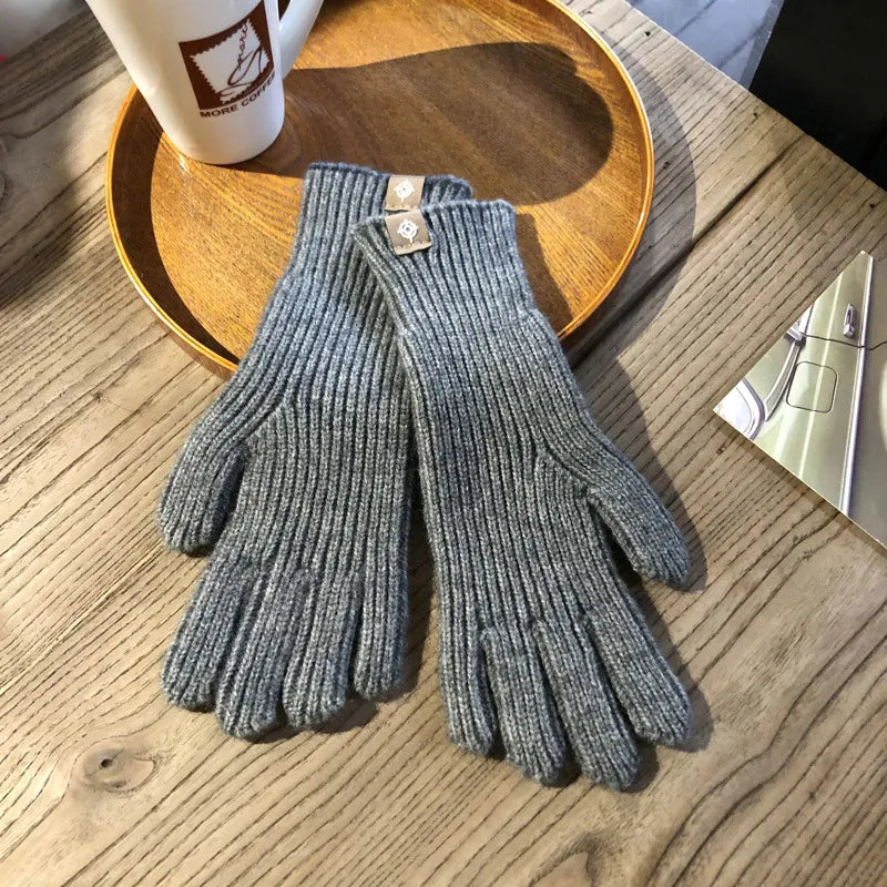 Herren Gerippte Strick-Winterhandschuhe - Touchscreen-kompatibel