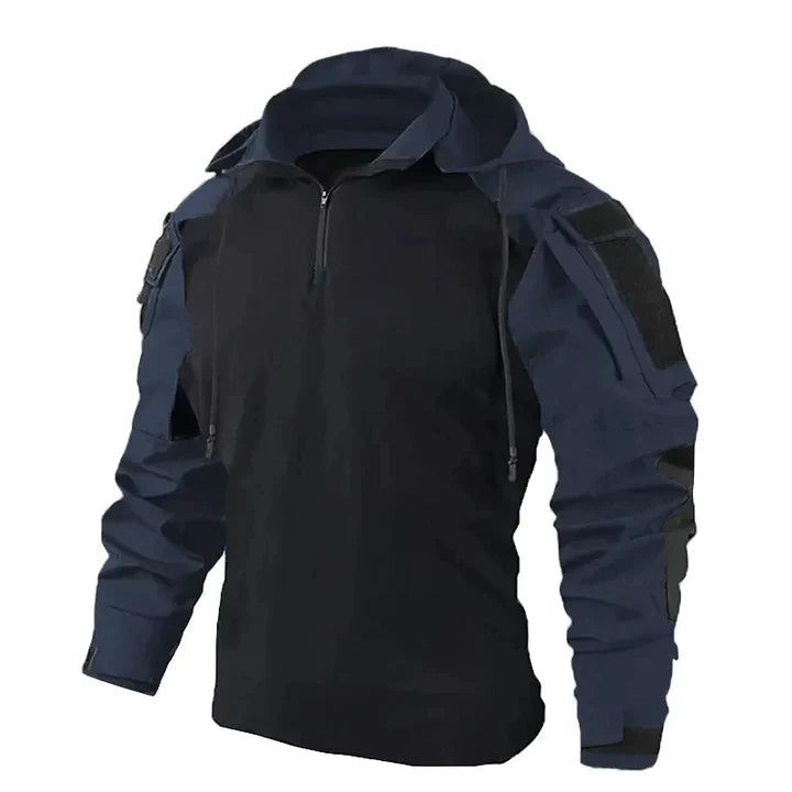 Herren Taktisches Combat Shirt - Mit Kapuze und Klett-Patches