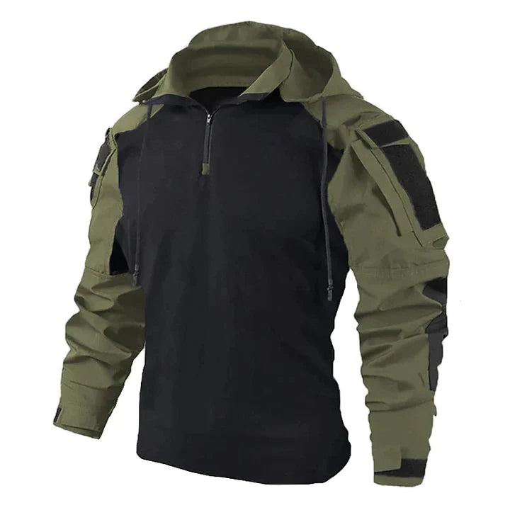 Herren Taktisches Combat Shirt - Mit Kapuze und Klett-Patches