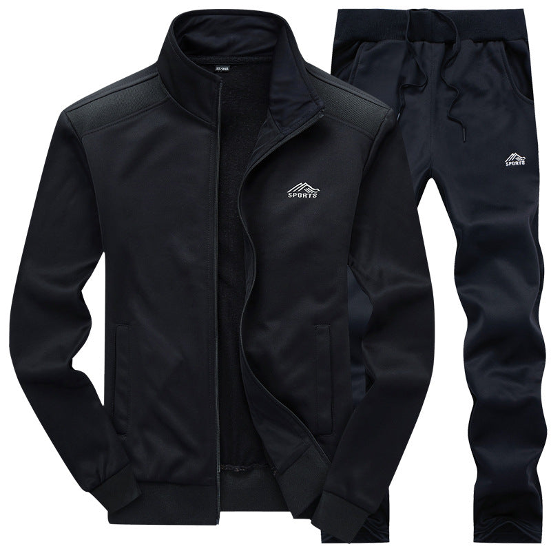 Herren Trainingsanzug Set - Stehkragen Jacke mit Kordelzug Jogginghose