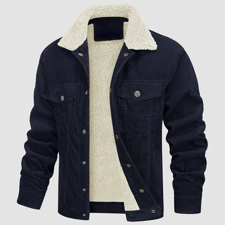 Herren Cord-Winterjacke - Warme Gefütterte Oberbekleidung