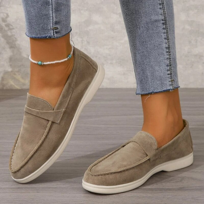 Stilvolle Wildleder Loafer Für Damen