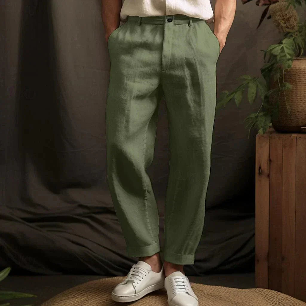 Leichte Leinenhose mit Lockerer Passform für Herren