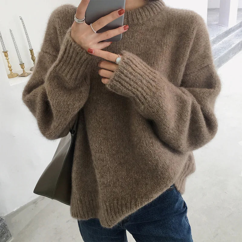 Damen Oversized Strickpullover - Weiche Textur & Entspannte Passform