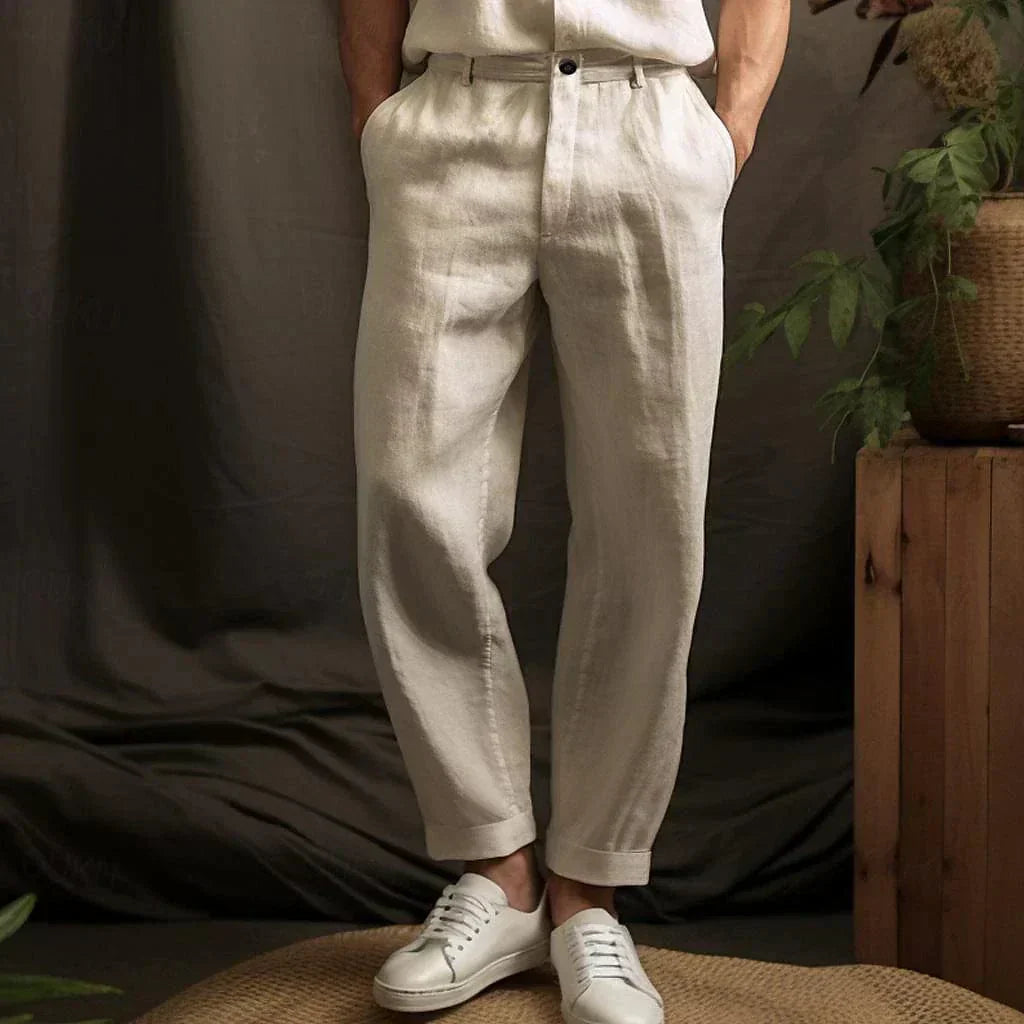 Leichte Leinenhose mit Lockerer Passform für Herren