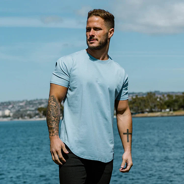 Atmungsaktives Slim-Fit Rundhals-T-Shirt für Herren